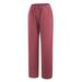 Suitable For All Seasons 2025 Plus Size Women's Elastic Waist Long Linen Casual Loose Wide Leg Pants_ecoleips.com