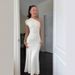 Elegant New Arrival Solid Color One Shoulder Ruched Mermaid Bodycon Long Dress Formal Evening Party Dress For Ladies_ecoleips.com