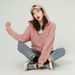 Spring And Autumn Chic Black Jacket For Women Loose Zipper Cardigan Casual Sports Top Solid Color Hooded Sweatshirt_ecoleips.com