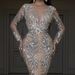 Women’s Clothing New Dress Gold Stamped Long Sleeved Slim Sexy Fishtail Floor Length Evening Dress_ecoleips.com