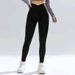 Women's yoga waist sports running fitness casual yoga pants leggings nine-point pants_ecoleips.com