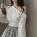 American-style Spicy Girl Waist-cinching Off-shoulder Sweatshirt For Women, Spring And Autumn Thin Korean Version Loose_ecoleips.com