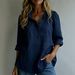 Women's Loose Casual Retro Floral Embroidery Ruffled Long Sleeved Shirt Button up Top European American Style_ecoleips.com