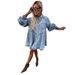 2025 Cross-Border European And American Foreign Trade Russian Women's New Spring Summer Shirt Button Denim Long Sleeve_ecoleips.com
