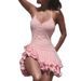 Summer New Women's Solid Color Sexy Halter Neck Single-Breasted Dress with Tie Waist Slimming Design for plus Size Clothing_ecoleips.com