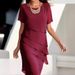 Summer Dress Stitching Chiffon Round Neck Short Sleeve Dress_ecoleips.com