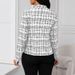 Women's Slim-Fit Checkered Blazer – Autumn Office & Casual Tweed Jacket (Polyester, Printed Lining, Modern Business Chic)_ecoleips.com