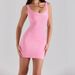 Women's Clothing Summer Women's Sleeveless Dress Retro Style Sweet Solid Color Stretch Waist Cinching Knit Mini Dress_ecoleips.com