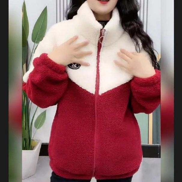 Women's Clothing Women's Jacket Casual Cotton Coat Plus Velvet Thickened Stand Collar Zipper Autumn And Winter High End Women's Jacket Wear_ecoleips.com