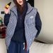 Men's & Women's Quilted Puffer Vest With Embroidery - Retro Plaid Design, Stand Collar, Lightweight Warmth For Casual Outfits_ecoleips.com