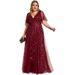 Women's Clothing Large Size Bridesmaid Dress Toast Evening Dress Sequined Mesh Fishtail Slim Banquet Host Dress_ecoleips.com