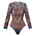 Russian Women's Long Sleeve Mesh Swimsuit Quick Drying Sun Protective One-Piece for Summer Sexy Vacation Style Polyester Kruppnik_ecoleips.com
