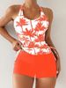 Women's Tankini Swimsuit Set With Coconut Print – High-Waisted Bikini Bottom & Comfortable Swim Top (Trendy & Flattering)_ecoleips.com