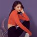 Women's Loose Long Sleeve Jazz Dance Top Orange Red Lightweight Slightly Sheer Short Chic Sunscreen T-Shirt_ecoleips.com