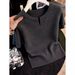 Gray Short Sleeved Knitted T-Shirt Casual Style High End Versatile Base Layer Top for Women New Summer 2026_ecoleips.com