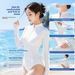 Women's Sunscreen Surf Wetsuit One-piece Swimsuit Zipper Long Sleeve UPF50 + High Elastic Sports Swimsuit_ecoleips.com