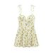Floral European And American Style Women's New Printed Summer Dress, Heart-shaped Neckline, Short Cross-border Poplin_ecoleips.com