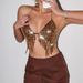 Women's Clothing New Sexy Backless Metal Chain Leopard Sequin Sling_ecoleips.com