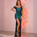 Women's Clothing Sexy retro off-shoulder sequined dress formal dress_ecoleips.com