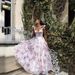 Women's Clothing Sleeveless Fashion Floral Sling Strapless Strappy Big Swing Skirt Organza Dress_ecoleips.com