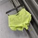 2025s 2025 New Summer Fashion Personality Fruit Green Denim Women's Sexy Low Waist Wide Leg A-line Shorts_ecoleips.com