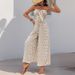 Women's Clothing High Waisted Drawstring Wide Leg Jumpsuit Patchwork Ethnic Style Casual Summer Romper_ecoleips.com