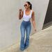 Women's Clothing High Waist Elastic Denim Trousers Flared Horseshoe Pants Solid Color Fashion Spring/Autumn_ecoleips.com