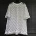 Women's Lace Mesh Shirt Short Sleeve, Breathable Crochet Knit Top With Beaded Details, Lightweight Cover-Up For Summer_ecoleips.com