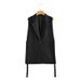 Women's clothing Spring New Women's Style Lapel Sleeveless Side Ribbon Design Suit Vest Jacket Women's 6IS009_ecoleips.com