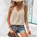Women's Sleeveless V Neck Vest Top Floral Patchwork Design Vacation Look_ecoleips.com
