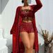 Women's Hot-selling Women's Split Swimsuit Blouse Three-piece Set Gathered Pleated Swimsuit High Waist Swimming Trunks_ecoleips.com
