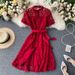 Women's Clothing Celebrity Style Celebrity Temperament Dress Skirt Scheming Hollow Lace Short Sleeved Dress Female Summer Dress_ecoleips.com