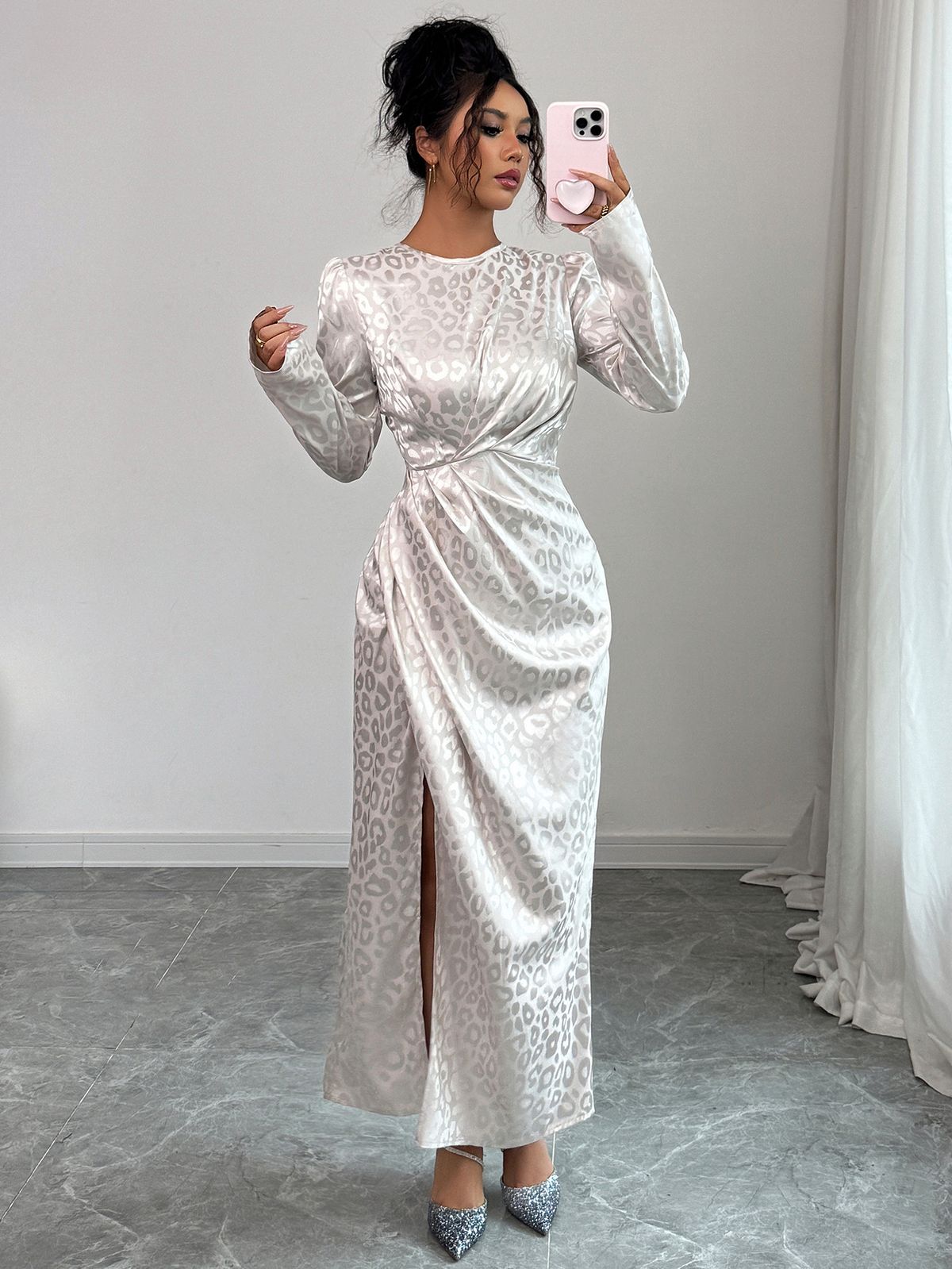 Women's Clothing Elegant Long-Sleeve Midi Dress -Inspired Fall & Winter Dress For Women_ecoleips.com