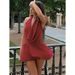 Women's Clothing Halter Neck Backless Dress Sexy Irregular Fit Spring/Autumn Summer Solid Color Deep V Neck_ecoleips.com