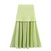 ZA Style Women's New Gold Button Knitted Vest + Small Pleated Patchwork Skirt_ecoleips.com