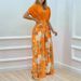 Women's Clothing Spring And Summer New Printed Bat Sleeve Top Wide Leg Pants Two Piece Suit Female_ecoleips.com
