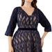 Women's Plus Size V Neck Lace Embroidered Mid Long Sleeve Elegant Evening Dress Prom Dress Party Dress Bridesmaid Dress_ecoleips.com