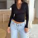 DiYun European And American Women's Fashion T-Shirt 2024 Spring/Summer Y2K Casual Zipper V-Neck Slim_ecoleips.com