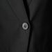 Black Asymmetric Lapel Blazer With Waist-Defining Cut And Subtle Cut-Out Detail, Slim-Fit Women's Office Wear Jacket_ecoleips.com