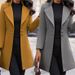 Long Lapel Slim Solid Color Slim Women's Woolen Coat Coat_ecoleips.com