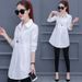 Verve Autumn Winter New College Style Solid Color Shirt Women's Turn-down Collar Long Sleeve Blouse_ecoleips.com