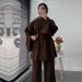Voya Women's Solid Color Two-piece Set With Top And Pants, Belt And Pockets, Fashionable Outfit_ecoleips.com