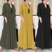 In Stock 2026 European And American Style Cotton Linen Solid Color Turn-down Collar Sleeve Pocket Simple Loose Casual_ecoleips.com