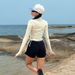 Conservative Sporty Two Piece Swimsuit Set High End Slimming Concealing Long Sleeves And Pants Hot Spring Three Piece Swimsuit Set for Women_ecoleips.com