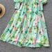 Women's Clothing Gentle Printed Lantern Sleeves V Neck Dress For Women In Summer With Slim Waist And Long Swing For Light Luxury Long Skirt_ecoleips.com