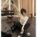New Spring Autumn Short Long-Sleeve Top And High-Waisted Shark Pants Fashion Two-Piece Sporty Hot Girl Outfit For Women_ecoleips.com