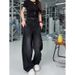 2026 New Plus Size Black Curved Cut Jeans Women, Slimming For Pear-Shaped Body, High-Waisted Wide-Leg Pants_ecoleips.com