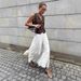 New Korean Style Solid Color Women's Midi Skirt Flowy Tiered Ruffle Skirt With A-Line Hem - Casual Elegant Spring Outfit_ecoleips.com