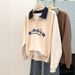Real Shot Of Foreign Trade Polo Collar Half-zip Composite Sweatshirt For Women, Spring And Autumn Thin Loose New Style_ecoleips.com