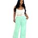 Tw693 European And American Fashion Design Label Sports Vest Women's High-Waisted Drawstring Wide-Leg Pants_ecoleips.com